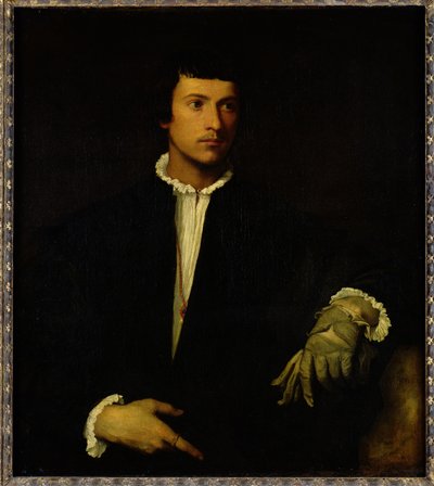 Der Mann mit dem Handschuh, um 1520 von Tiziano Vecelli